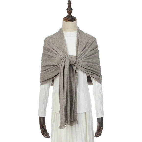 Swat Pany Scarf For Women Winter Pashmina Shawls For Women Wedding Shawls-Coffee - Picture 4 of 7